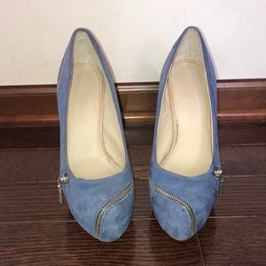 Colin Stuart Blue Zipper Heels